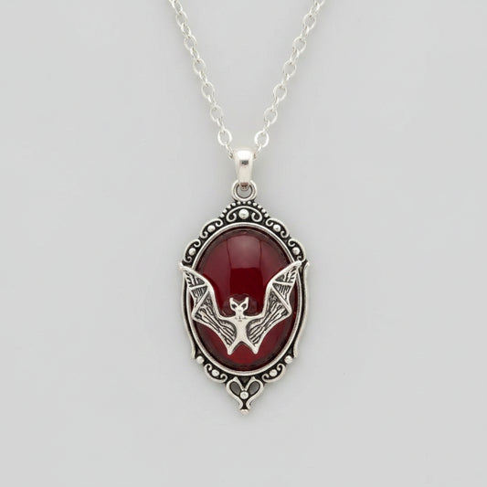 Necklace - Blood Red Bat - Pendant - 22 inches