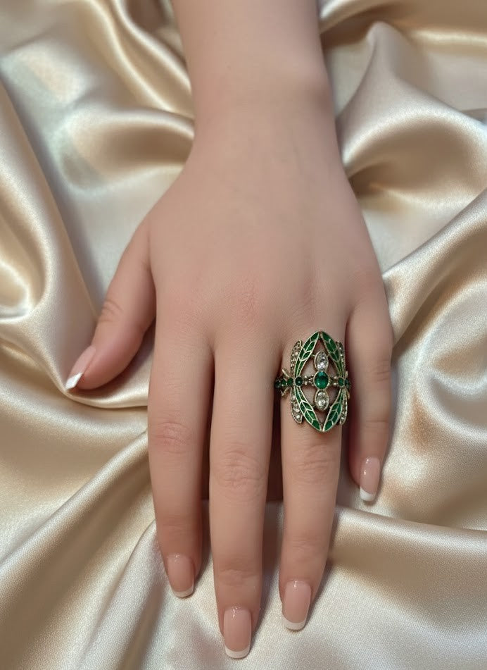 Bohemian Style Dragonfly Ring - Size 9.5