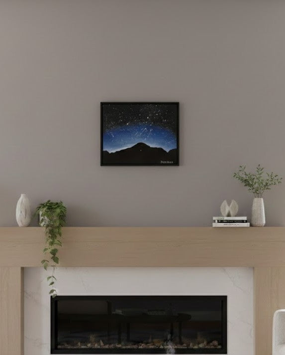 Mountain Night Sky - Original Artwork by Betty 2020 - 11"x14"