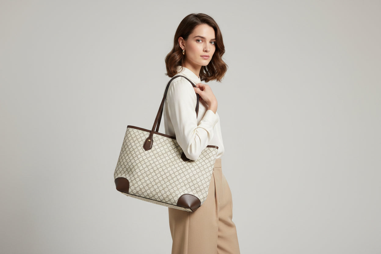 Handbag - Vintage Inspired Canvas Tote - Commuter - Shoulder Bag