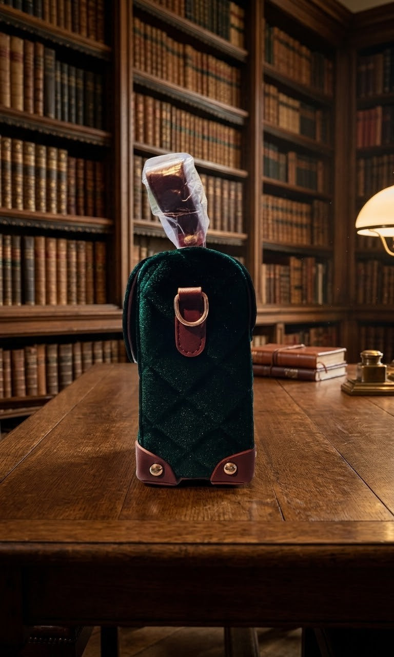 Mini Trunk Bag Quilted Green Velvet Harry Potter Slytherin House Handbag